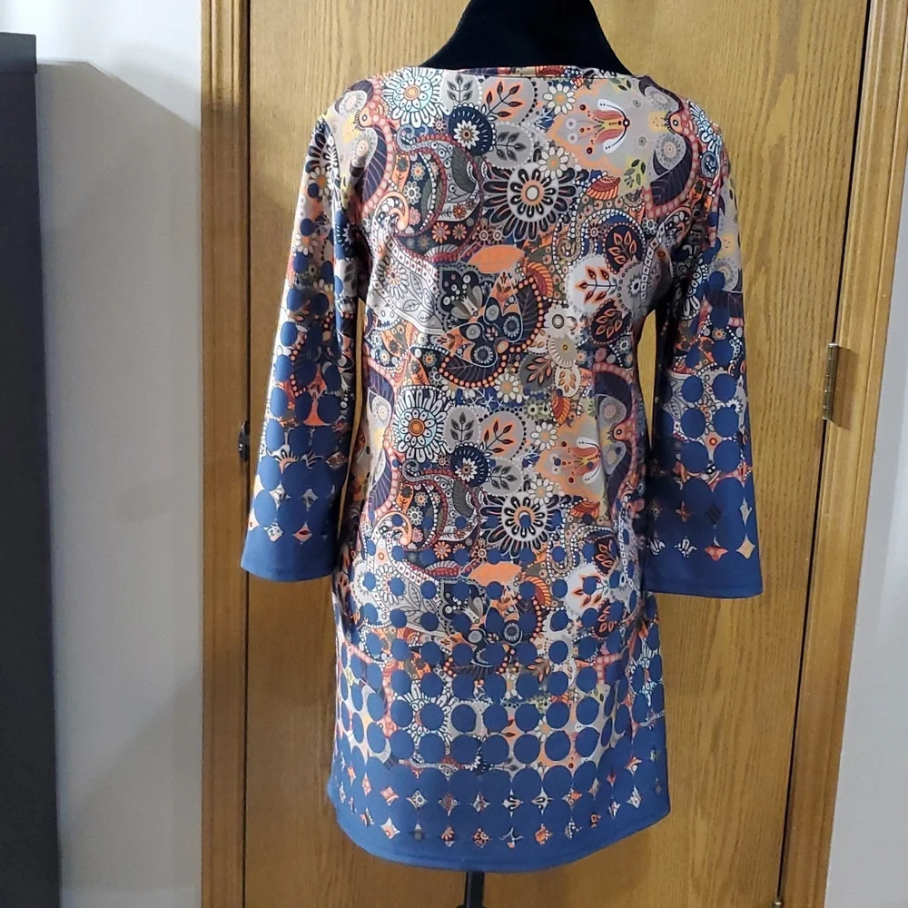 Mely new york paisley floral multicolored long sleeve dress - Picture 4 of 6